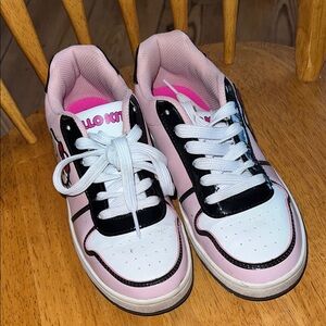 Hello Kitty Pink, White and Black Kids Sneakers Size 7